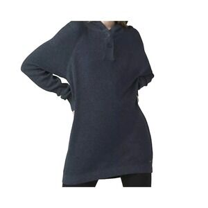 Prana Milani Hooded Tunic Womens Size S‎ Cotton Wool Blend Thermal Waffle Knit